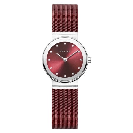 Bering Ladies Classic Red & Silver Watch 10126-303