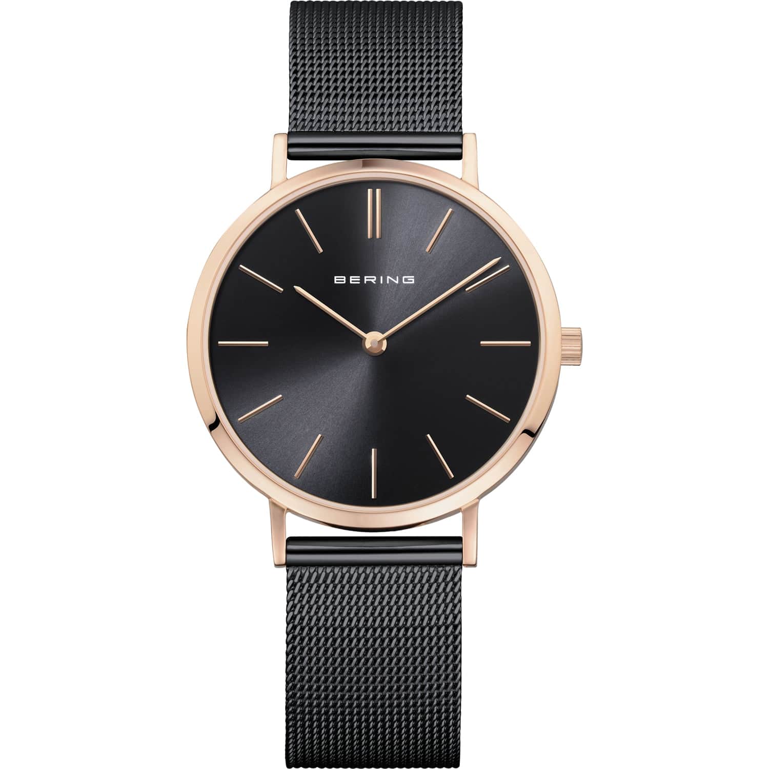 Bering Ladies' Black and Rose Gold Classic Watch 14134-166 | David ...