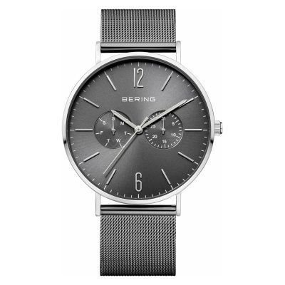 Bering Mens Classic Polished Grey Watch 14240-308