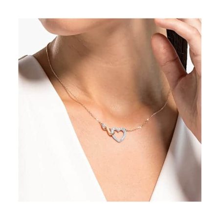 Swarovski Infinity Heart Rose Necklace