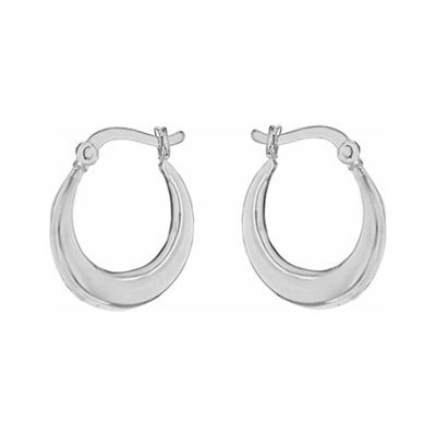 Silver Small Plain Creole Earrings 8.53.9549