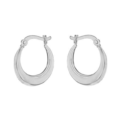 Silver Small Plain Creole Earrings 8.53.9549