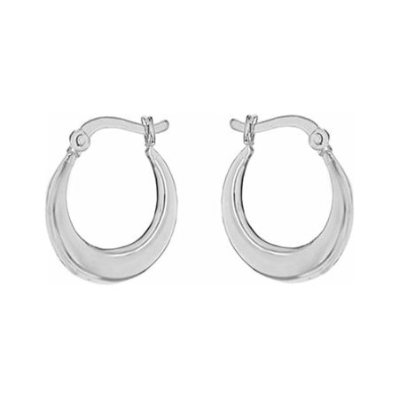 Silver Small Plain Creole Earrings 8.53.9549