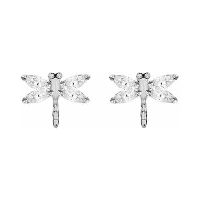 Silver CZ Dragonfly Earring 8.58.3499