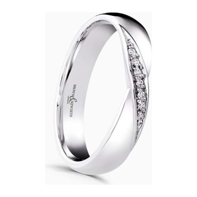 White Gold Diamond Twist Wedding Ring