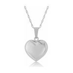 White Gold Medium Puffed Heart Pendant Necklace