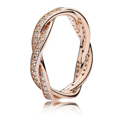 PANDORA Sparkling Twisted Lines Ring