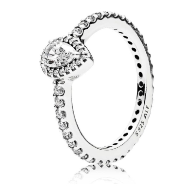 PANDORA Classic Teardrop Halo Ring