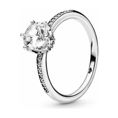 PANDORA Clear Sparkling Crown Solitaire Ring