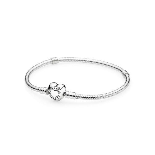 PANDORA Build A Bracelet Moments Heart Clasp Snake Chain