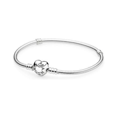 PANDORA Moments Heart Clasp Snake Chain Bracelet