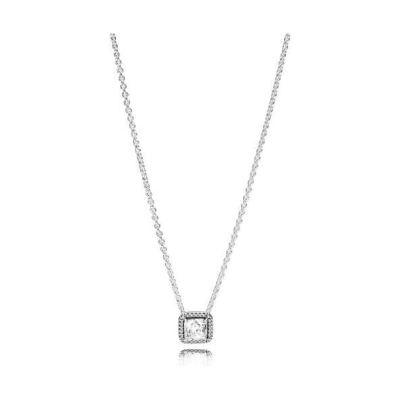 PANDORA Square Sparkle Halo Necklace