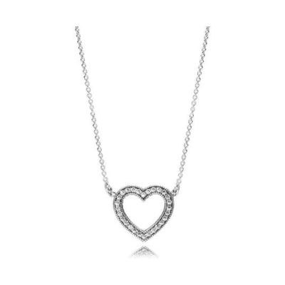 Pandora Sparkling Open Heart Necklace