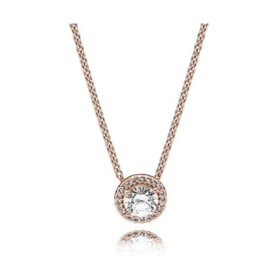 Pandora Round Sparkle Halo Necklace