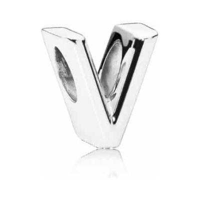 PANDORA Letter V Alphabet Charm