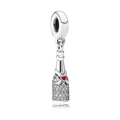 PANDORA Sparkling Wine Bottle Dangle Charm