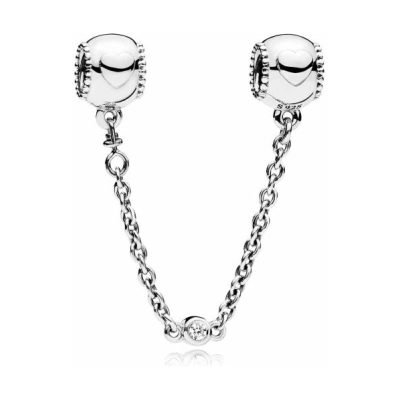 Pandora Embossed Hearts Safety Chain Charm