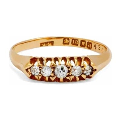 Yellow Gold 5 stone Diamond Ring