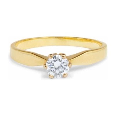18ct Yellow Gold Single Stone Solitaire Diamond Ring