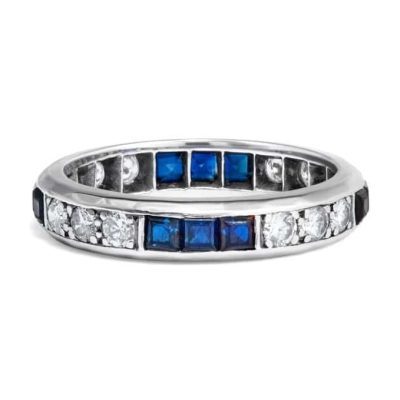 Sapphire & Diamond Full Hoop 18ct Eternity Ring