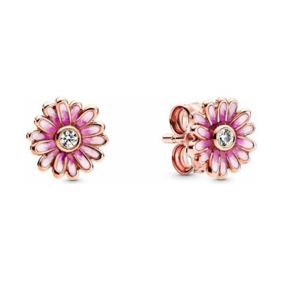 PANDORA Pink Daisy Flower Stud Earrings