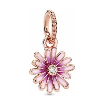PANDORA Pink Daisy Flower Dangle Charm