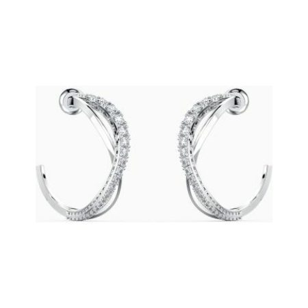 Swarovski Twist White Hoop Earrings