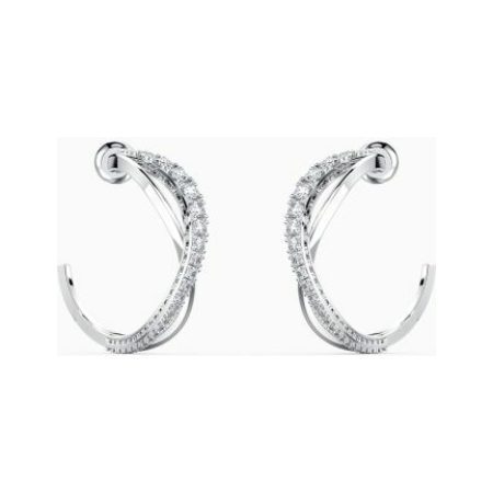 Swarovski Twist White Hoop Earrings