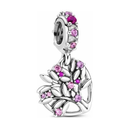 PANDORA Pink Heart Family Tree Dangle Charm