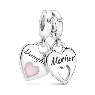 PANDORA Double Heart Split Dangle Charm