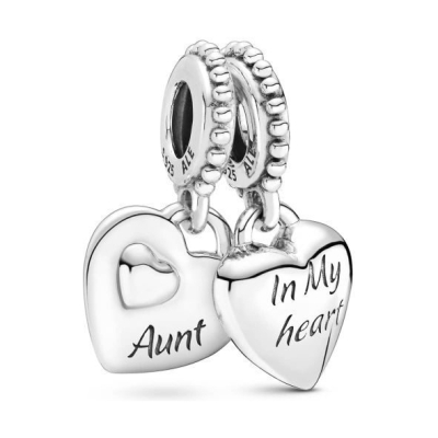 PANDORA Aunt & Niece Split Heart Dangle Charm