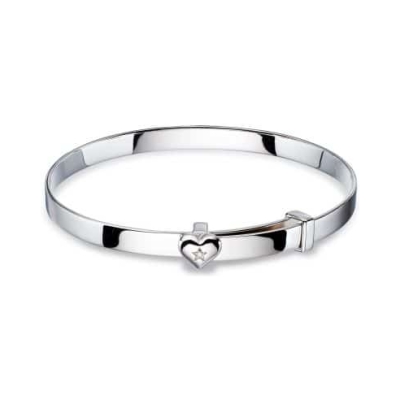 Little Star Gisele Diamond Heart Baby Bangle