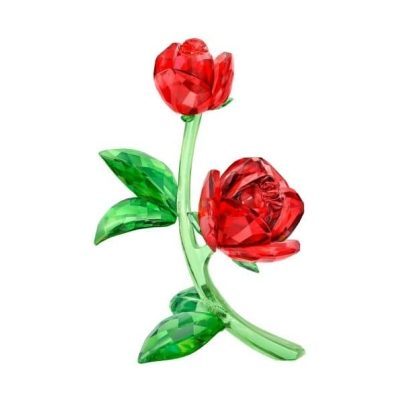 Swarovski Crystal Flowers Red Rose Ornament