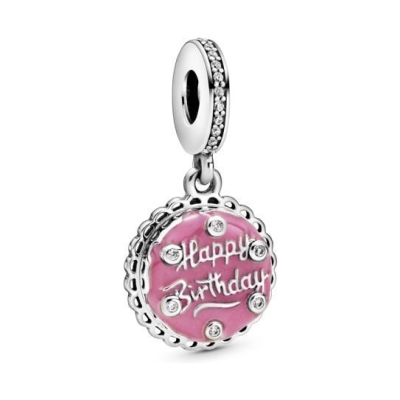 PANDORA Pink Birthday Cake Dangle Charm