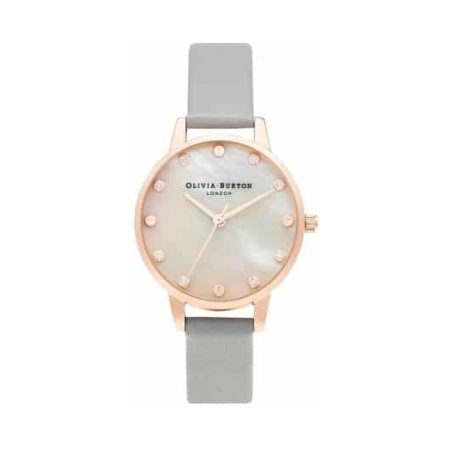 Olivia Burton Midi Mother Of Pearl Dial Grey & Rose Gold Watch