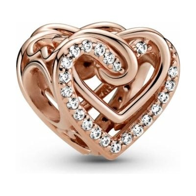 PANDORA Sparkling Entwined Hearts Charm