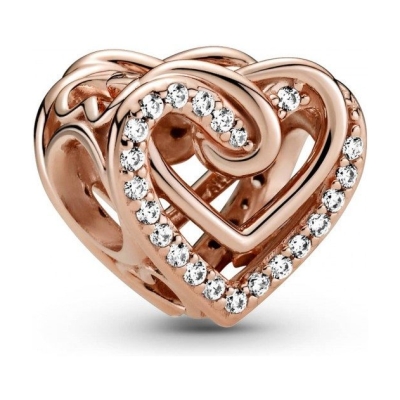 PANDORA Sparkling Entwined Hearts Charm