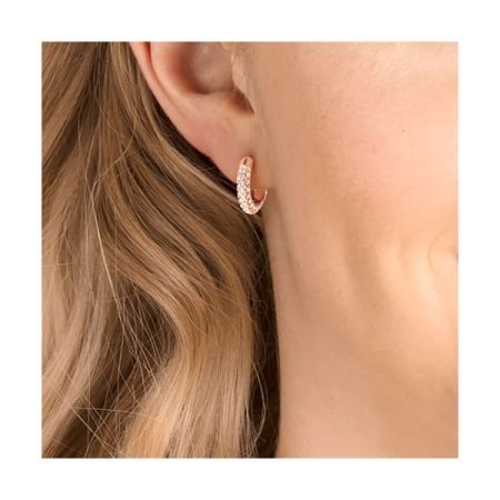 warovski Stone Pink Mini Hoop Earrings