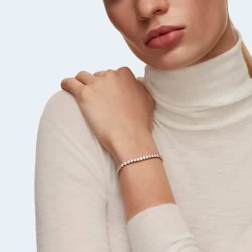 Monemel Swarovski® Crystals Silver Tennis Bracelet - Fiyatı - 4.500,00TL