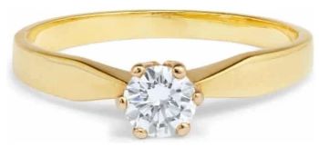 Diamond solitaire 0.25 14ct yellow gold ring