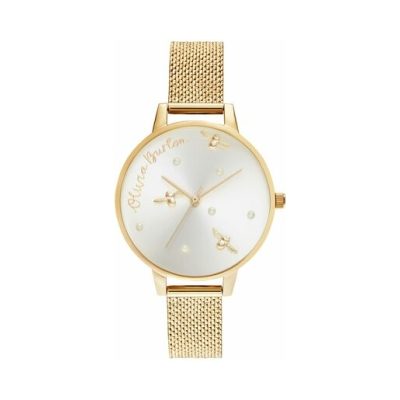 Olivia Burton Pearly Queen Gold Boucle Mesh Watch