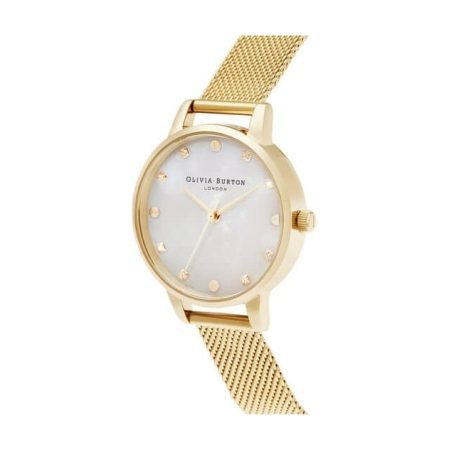Olivia Burton Mother of Pearl Gold Mesh Watch