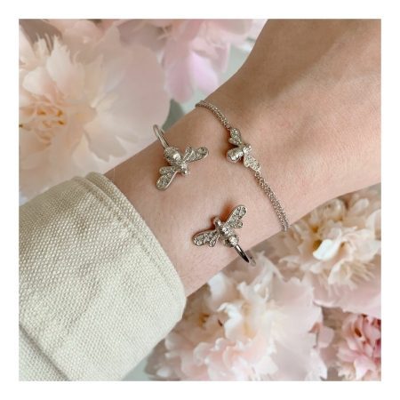 Olivia Burton Sparkle Bee Silver Chain Bracelet