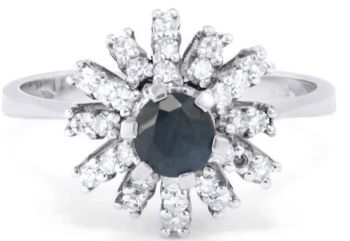 Sapphire Diamond Ballerina cluster 18ct white gold