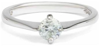 palladium diamond solitaire ring 0.25ct