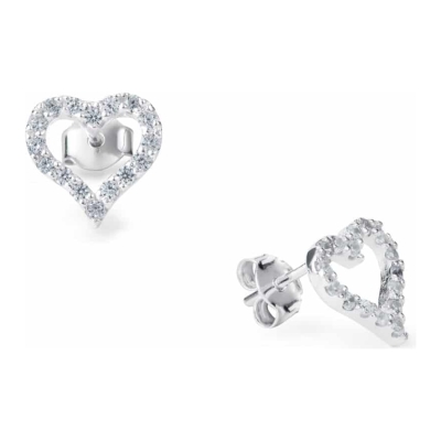 Sugar Sugar Open Sparkling Heart Throb Stud Earrings