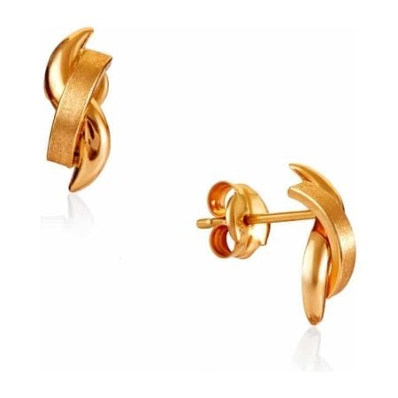 Yellow Gold Entwined Stud Earrings
