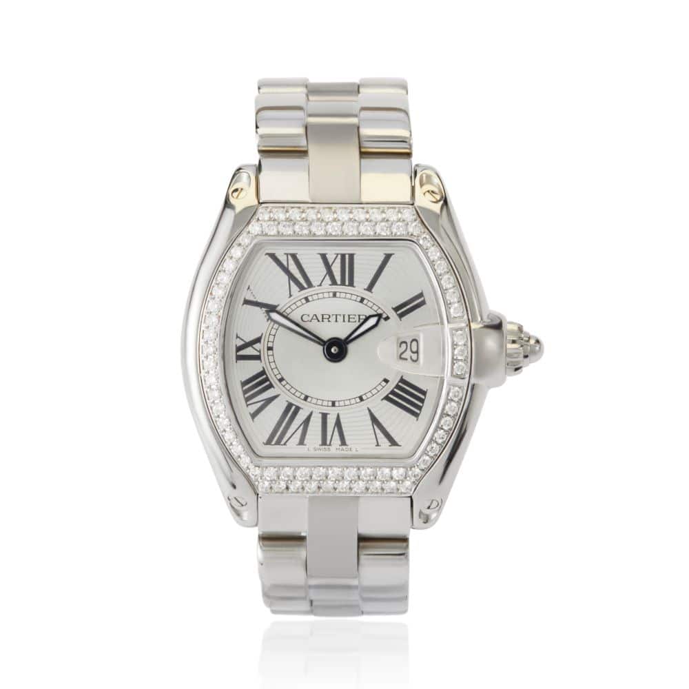 cartier roadster diamond set watch