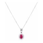 Sugar Sugar Ruby Red Oval Iced Cluster Pendant