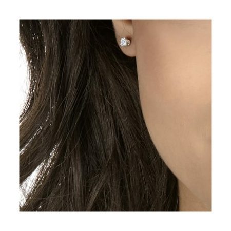 Attract Round White Stud Earrings
